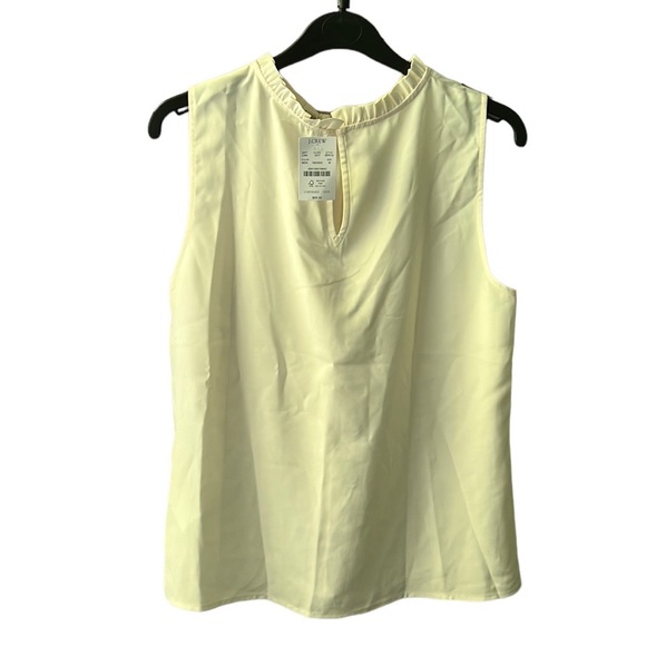 Ruffleneck top - off-white/light cream color - Size M - Picture 2 of 3